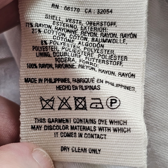 Cartonnier Anthropologie Blue and White Cheetah Print Double Breasted Blazer S - Picture 8 of 8